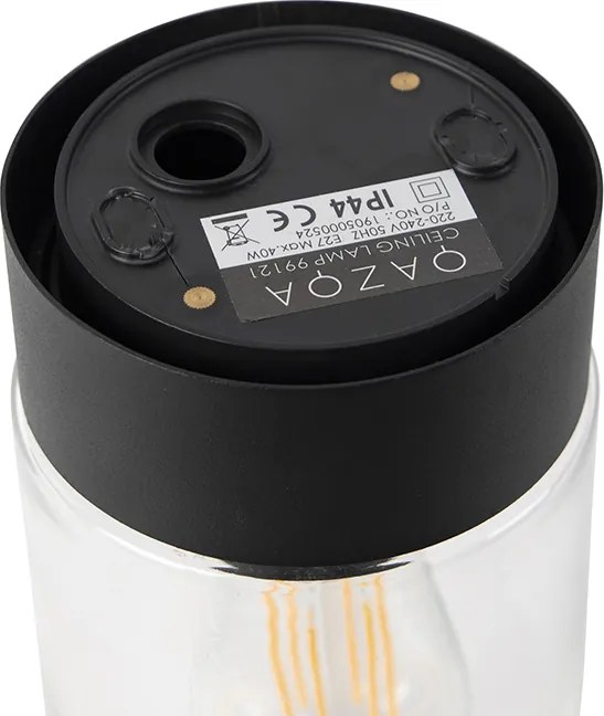 Moderne plafondlamp zwart 22,6 cm IP44 - Jarra