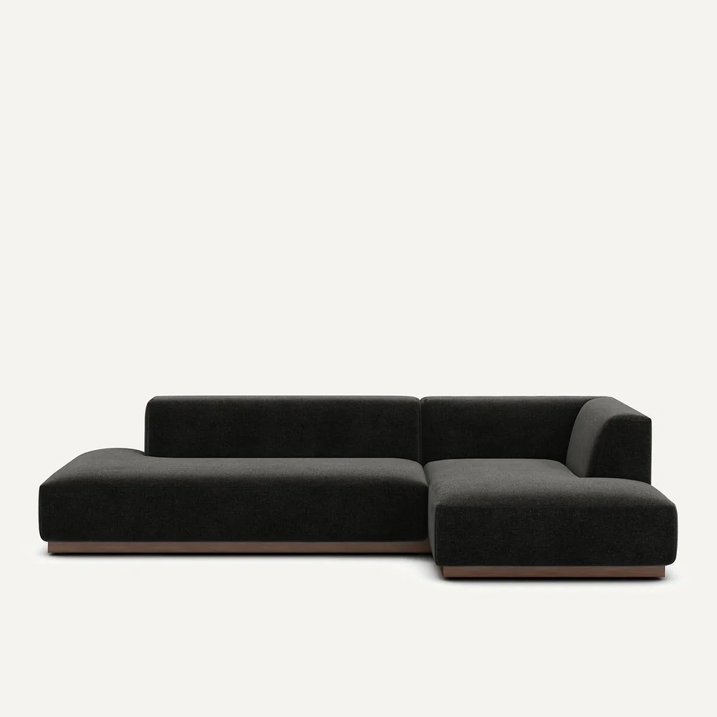 Rechter hoekbank XL in chenille fluweel, Jacopo