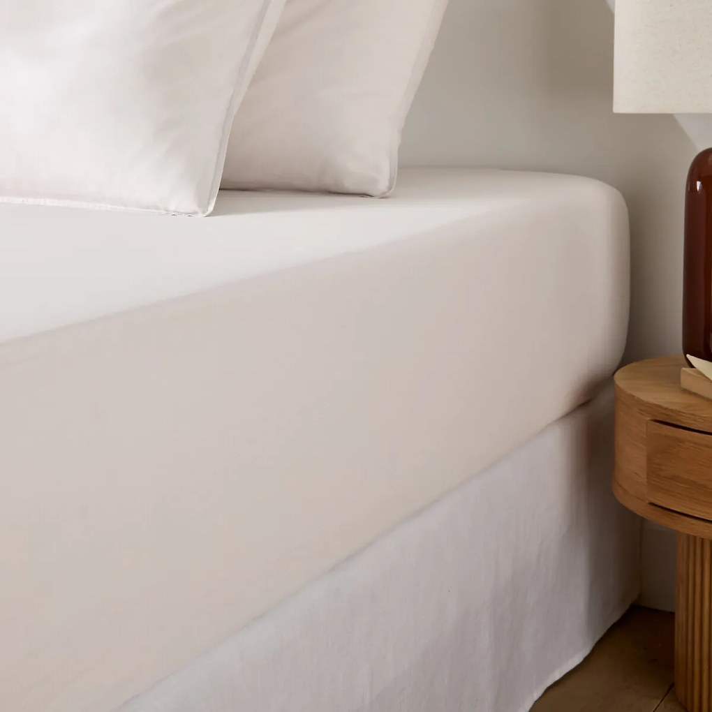 Effen hoeslaken in gewassen katoen, omslag 30 cm, Scenario