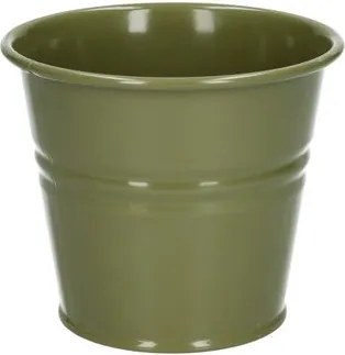 Bloempot, zink, olijfgroen,Ø11 cm