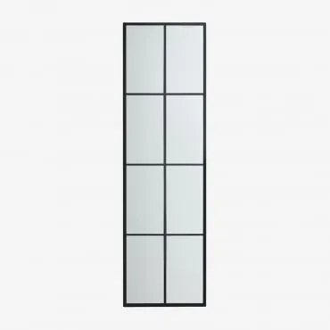 Metalen Wandspiegel Met Raameffect (40x130 Cm) Rania Zwart - Sklum