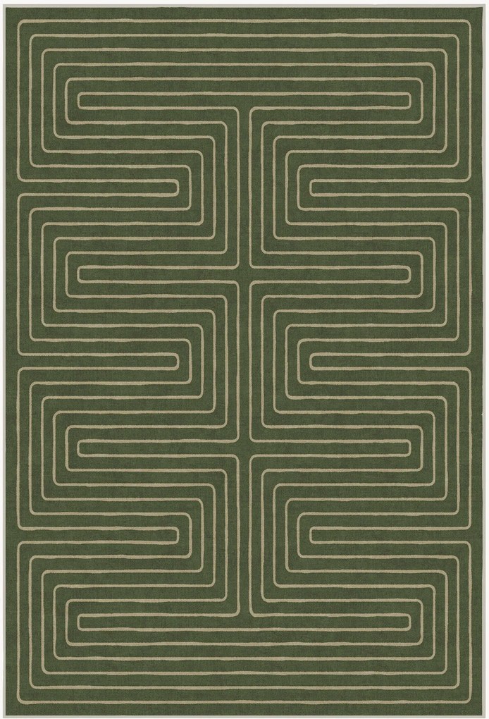 Wasbaar laagpolig vloerkleed Labyrinth van Jonathan Adler