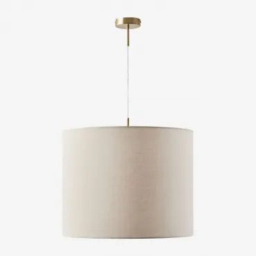 Arlina Stoffen Hanglamp Plafondlamp Gebroken Wit Ø50 Cm - ↑40 Cm Arlina & Goud - Transparant - Sklum