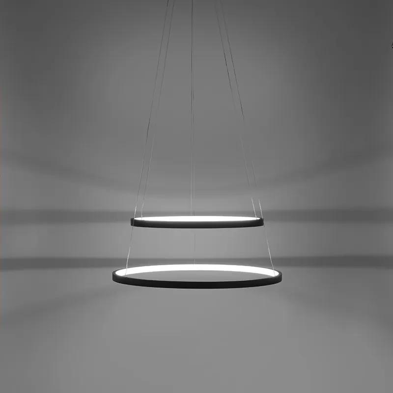 Moderne ring hanglamp antraciet incl. LED dimbaar - Anella Duo Modern rond Binnenverlichting Lamp