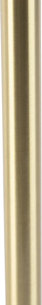 Klassieke tafellamp messing met kap lichtbruin 35 cm - Simplo