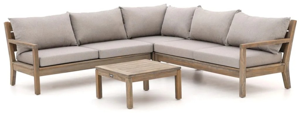 Hoek loungeset ROUGH  | 5 personen | Loungeset Old Teak Greywash | Hoekbank Teakhout | 230x230cm | Kees Smit Tuinmeubelen
