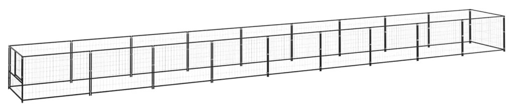 vidaXL Hondenkennel 9 m² staal zwart