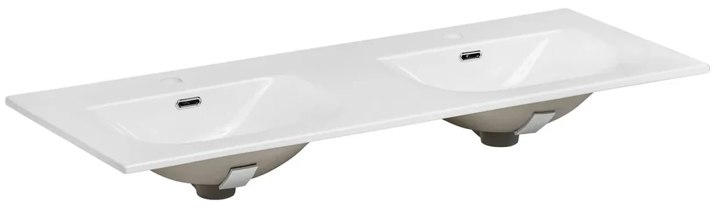 Comad Adele Cashmere badkamermeubel 120cm taupe met wastafel wit glans 2 kraangaten