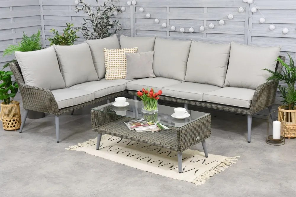 Bilbao Hoek Tuinpunt tuinmeubelen grijs