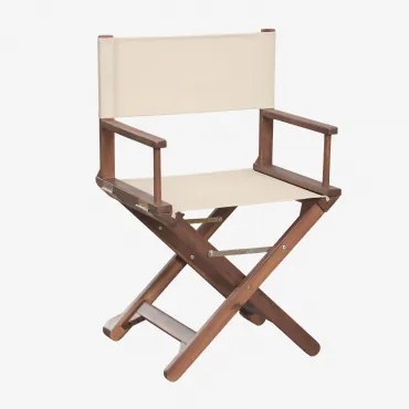 Pack Van 4 Inklapbare Regisseursstoelen Van Acaciahout Ridley Tapioca Beige - Sklum