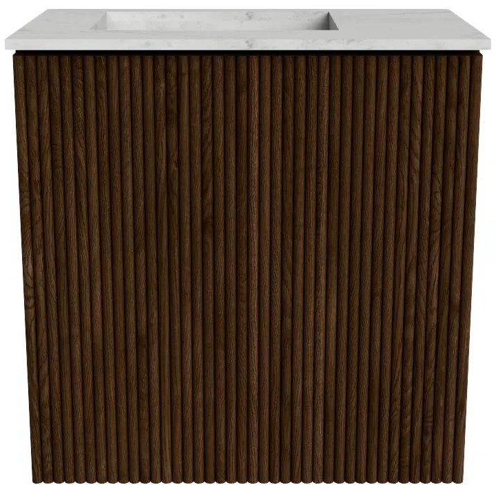 Mondiaz Joya DLux 40cm toiletmeubel walnut met wastafel faye links zonder kraangat opalo