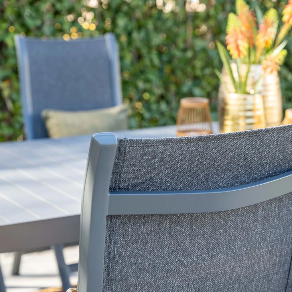 Garden Impressions Hilly tuinstoel verstelbaar donker grijs - 2 stuks