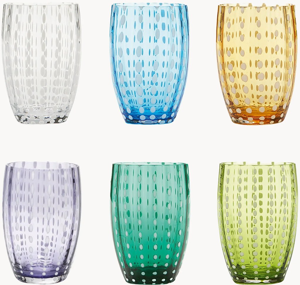 Handgemaakte tumblers Perle, 6-delig