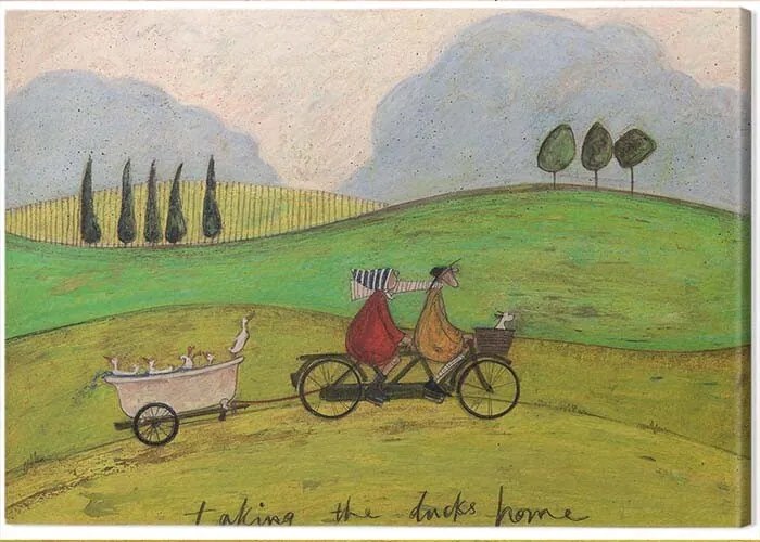 Schilderij op canvas Sam Toft - Taking the Ducks Home