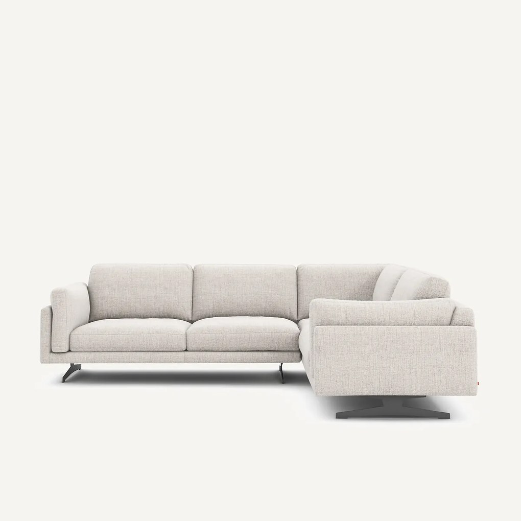 Hoekbank in gespikkeld canvas, CÉSAR