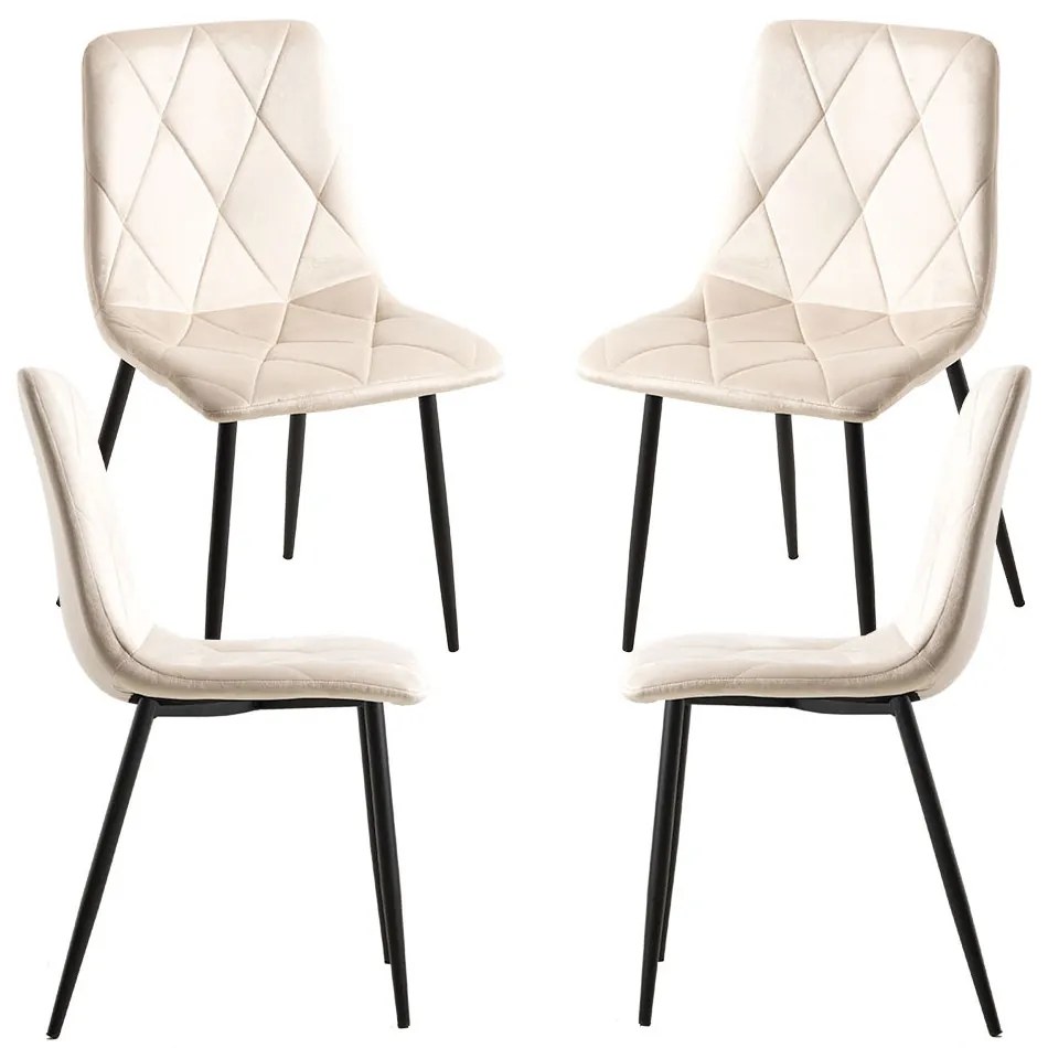 Set 4 Fluwelen Lyke Stoelen