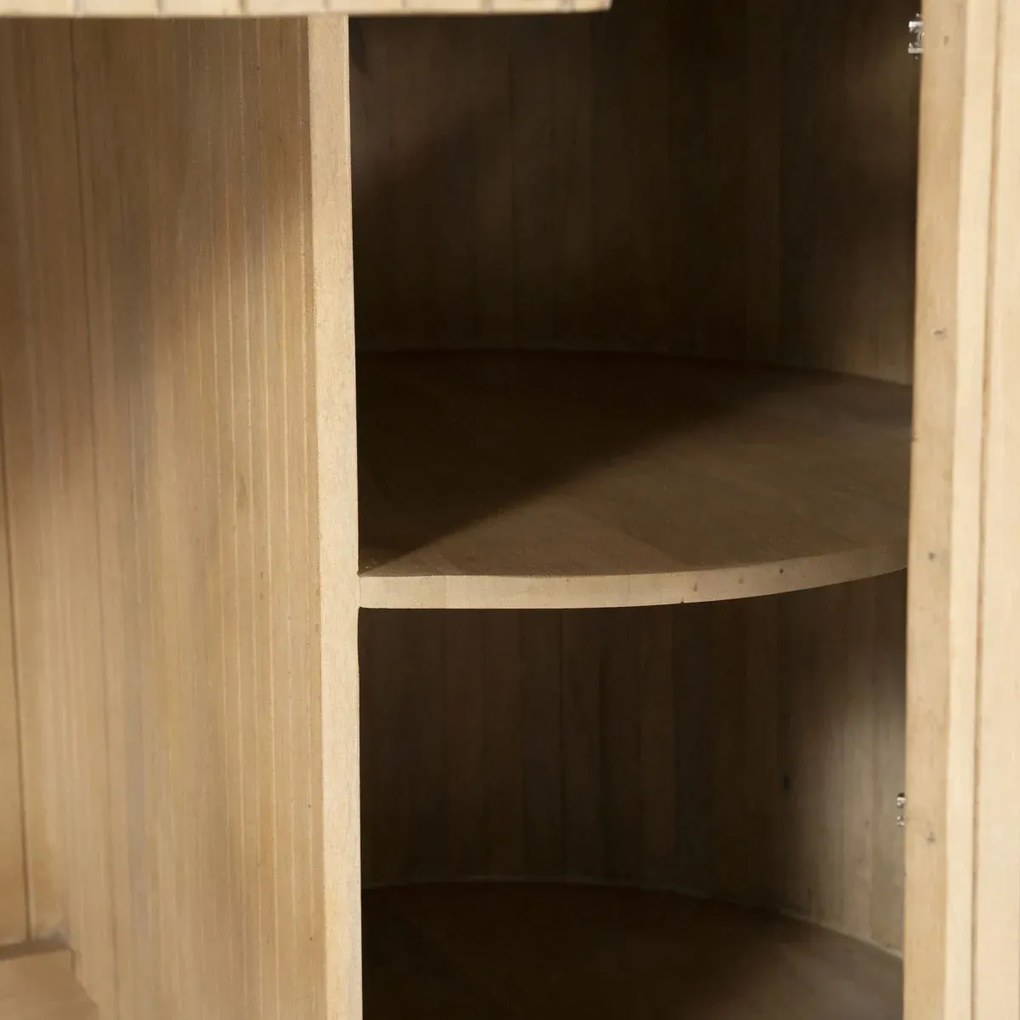 Organisch Bureau Marmer Met Ribbel Hout - 129 X 60cm.