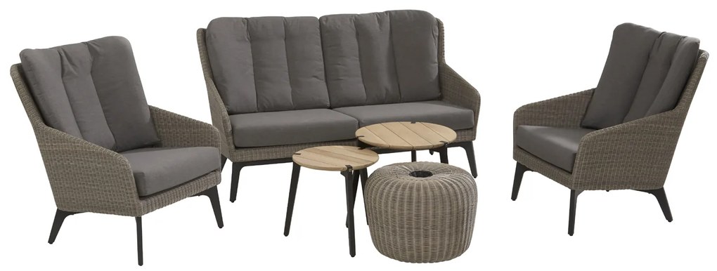 4 Seasons Outdoor Luxor loungeset  Loungeset    antraciet weerbestendig