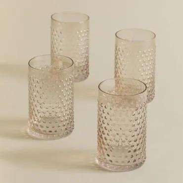 Set van 4 Glazen Frisdrankglazen 70 cl Ticris Bruin - Tarwe - Sklum