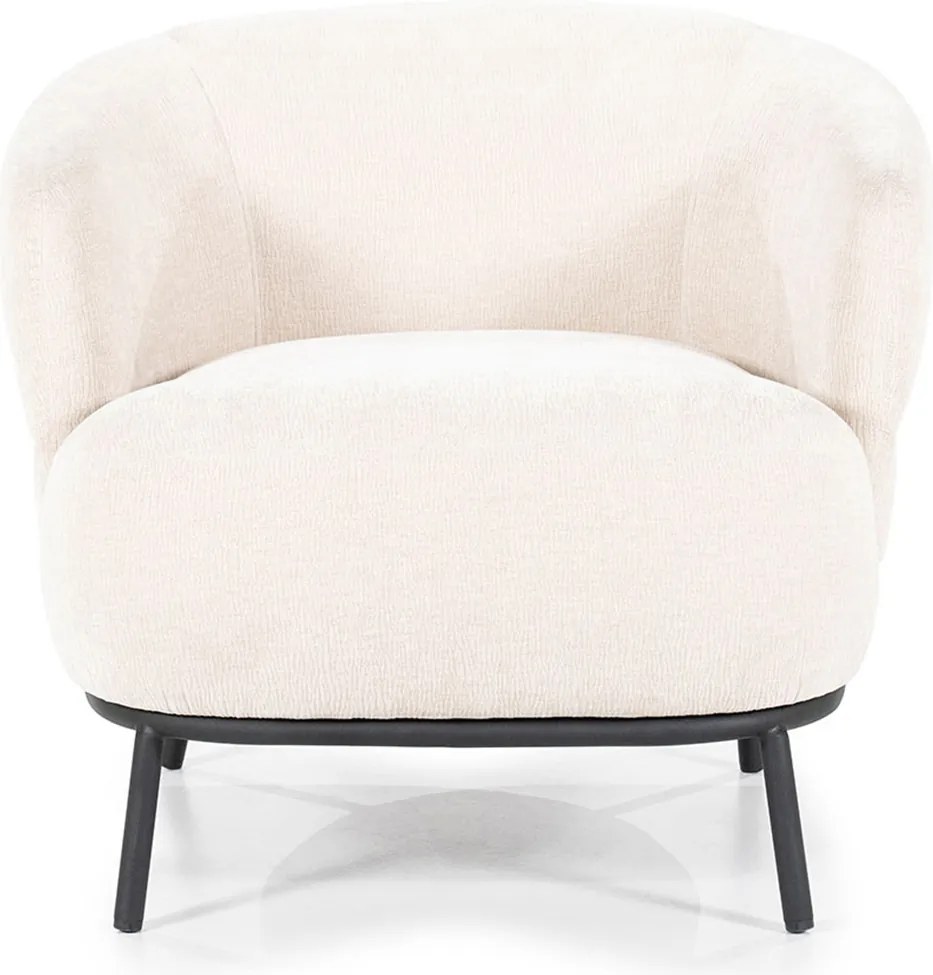 Zachte Fauteuil Beige Met Ronde Rug