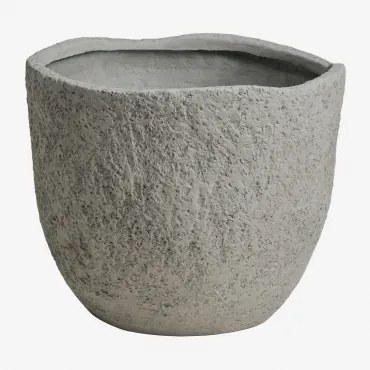 Buitenbloempot Van Cement Nuria Ø30 Cm - ↑25 Cm & Grijs – Koel - Sklum