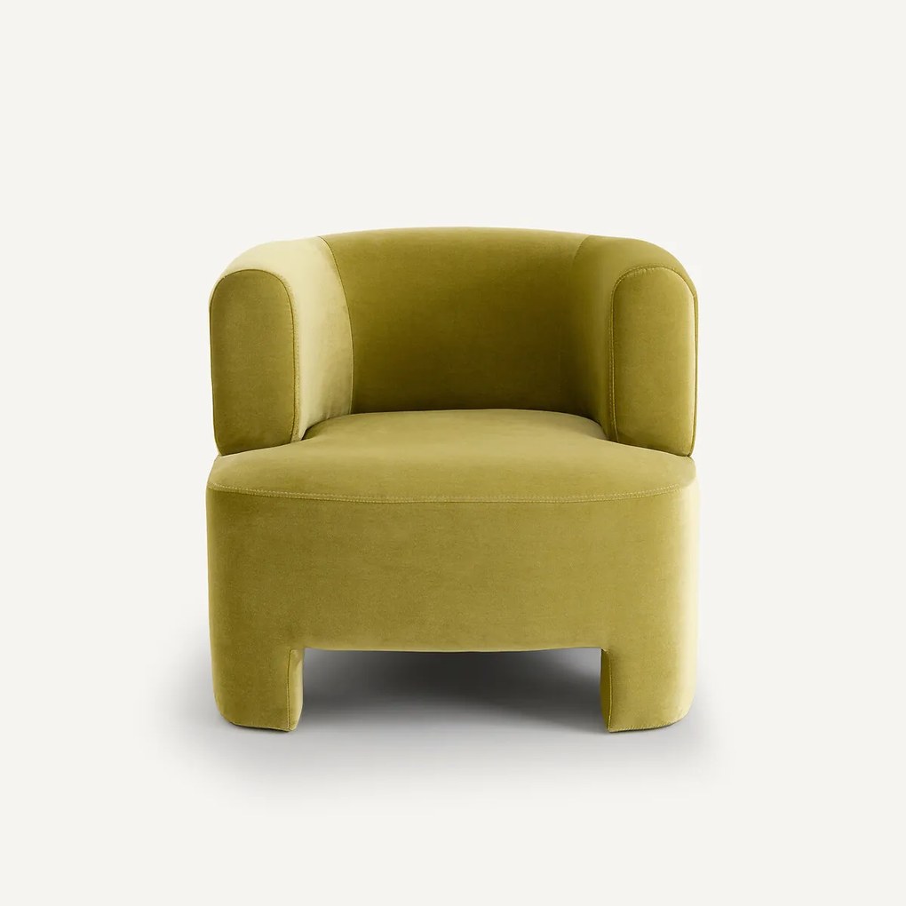 Fauteuil in fluweel, klein model, Darrel