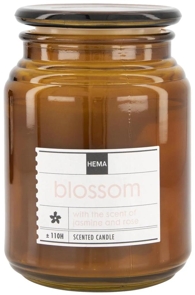 HEMA Geurkaars In Glazen Pot Ø10x14 Blossom (bruin)