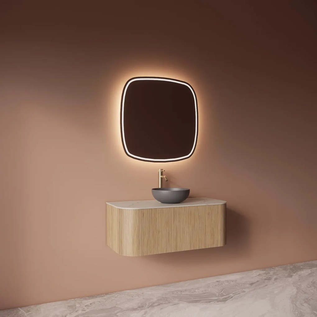 Gliss Design Axis spiegel Deens ovaal 60x60cm met handsensor