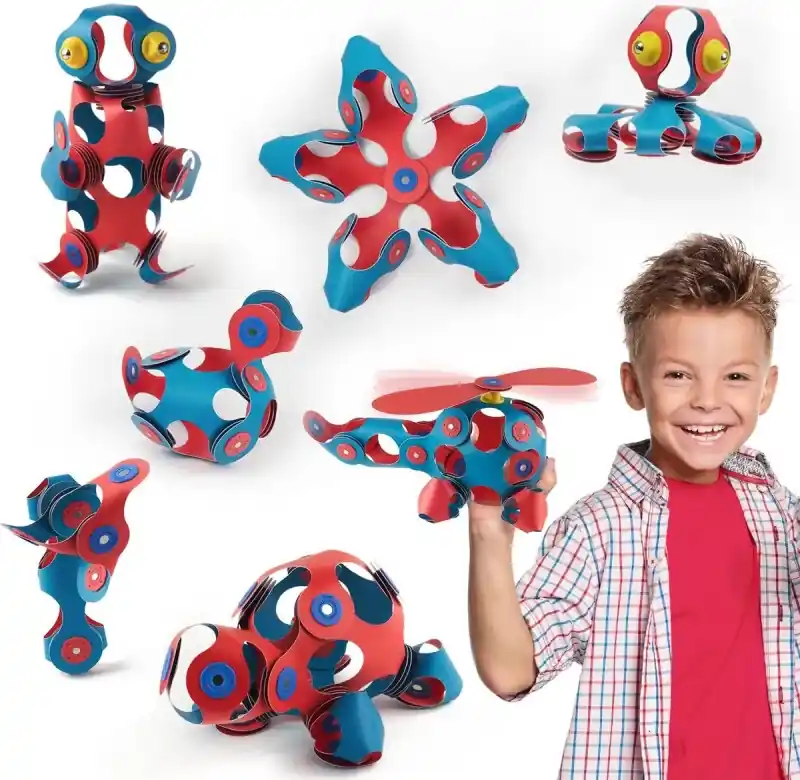 verlamming Mens ondernemer Crew 30 stuks set (flamingo/turquoise)- flexibel magnetisch speelgoed–  combinatie van origami en bouwspeelgoed-montessori speelgoed- educatief  speelgoed- speelgoed 4,5,6,7,8 jaar jongens en meisjes | BIANO