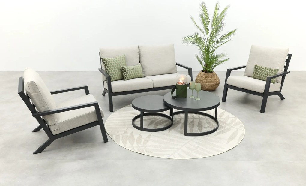 Boston/Rhodos stoel - 2-zitsbank loungeset - 5-delig