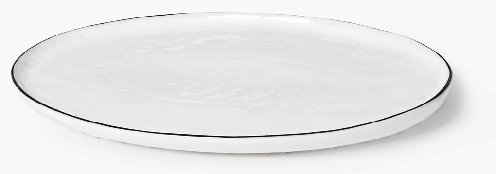 Handgemaakte porseleinen serveerplateau Salt, L 30 x B 20 cm