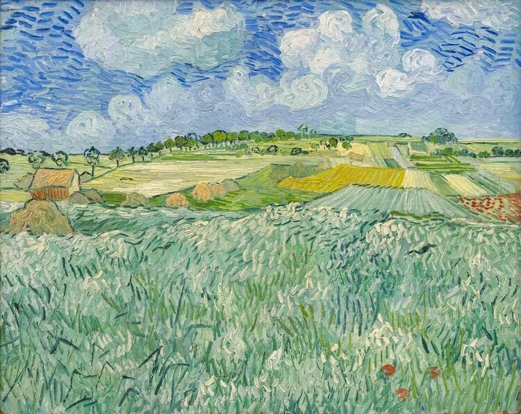 Kunstreproductie Plain at Auvers, 1890, Vincent van Gogh