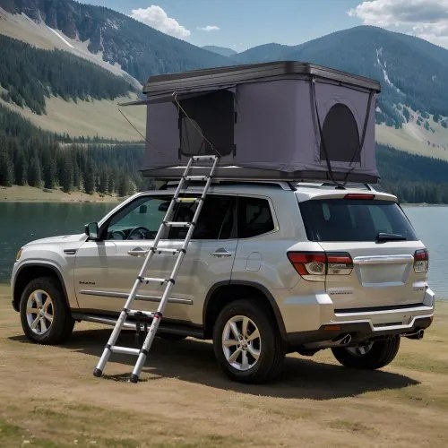 VEVOR Daktent ABS Harde Schaal voor 2-3 Personen, Harde Schaal Daktent met Telescopische Ladder, Dikke Matras, Waterdichte Winddichte Daktenten met UV-bescherming voor Jeep SUV Van Pickup