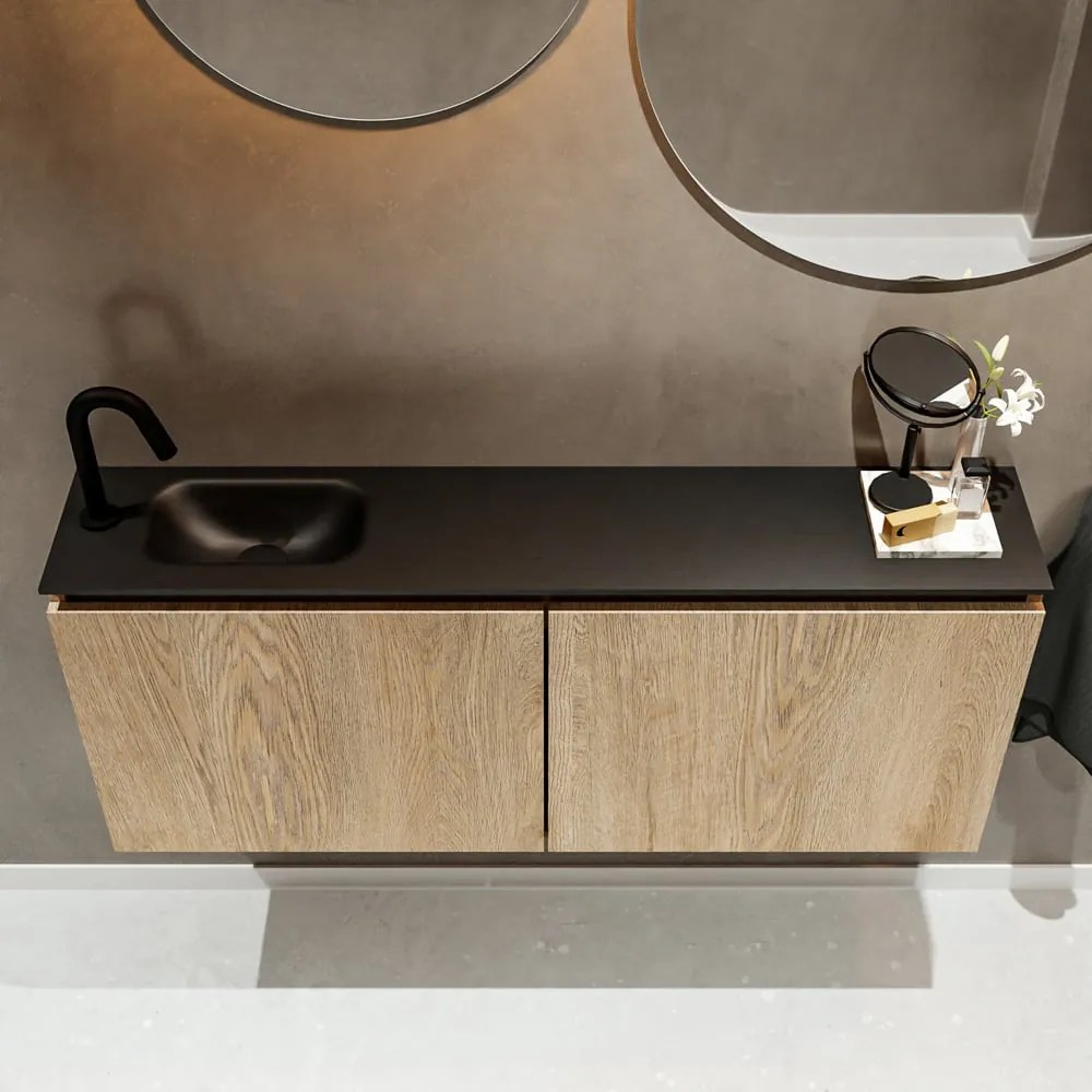 Mondiaz Ture 120cm toiletmeubel washed oak met wastafel urban links 1 kraangat