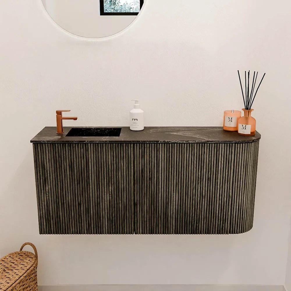 Mondiaz Joya DLux 90cm toiletmeubel ronding rechts shadow met wastafel faye links 1 kraangat lava