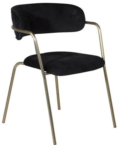Jörn Eetkamerstoel Livia - Goud - Zwart Fluweel - Jörn