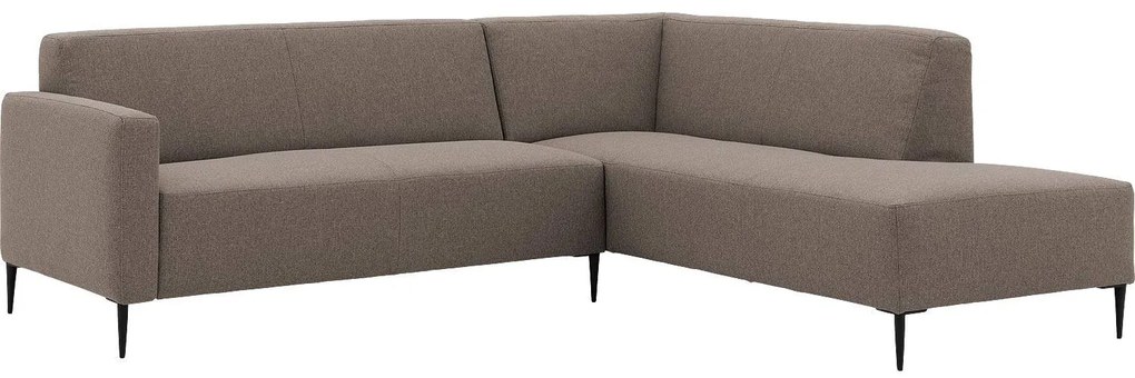 Goossens  Key West bruin, stof, 2,5-zits, modern design met ligelement rechts