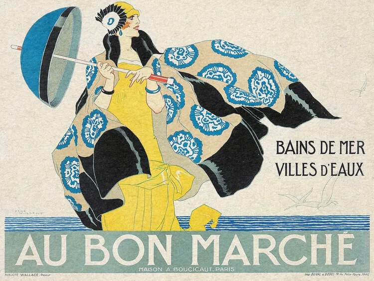 Kunstreproductie Au Bon Marché (Art Nouveau Vintage)