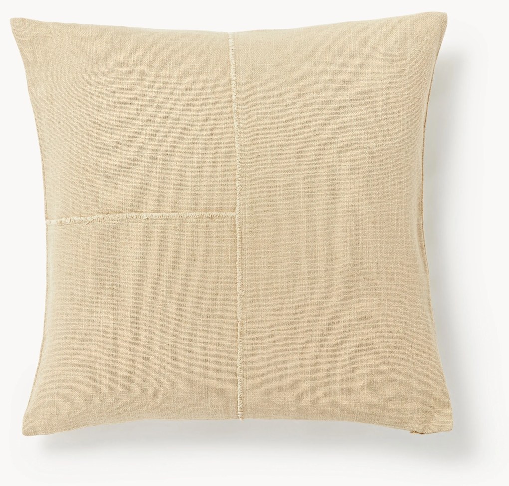 Katoenen kussenhoes Terre met decoratieve naad