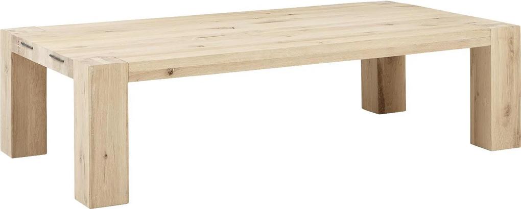 Goossens Salontafel Bold rechthoekig, hout eiken onbewerkt, stijlvol landelijk, 150 x 40 x 80 cm