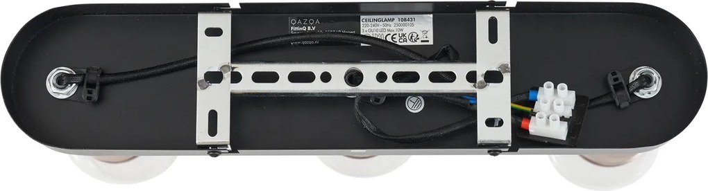 Afgeronde plafondspot donker brons 3-lichts draai- en kantelbaar - Veerle