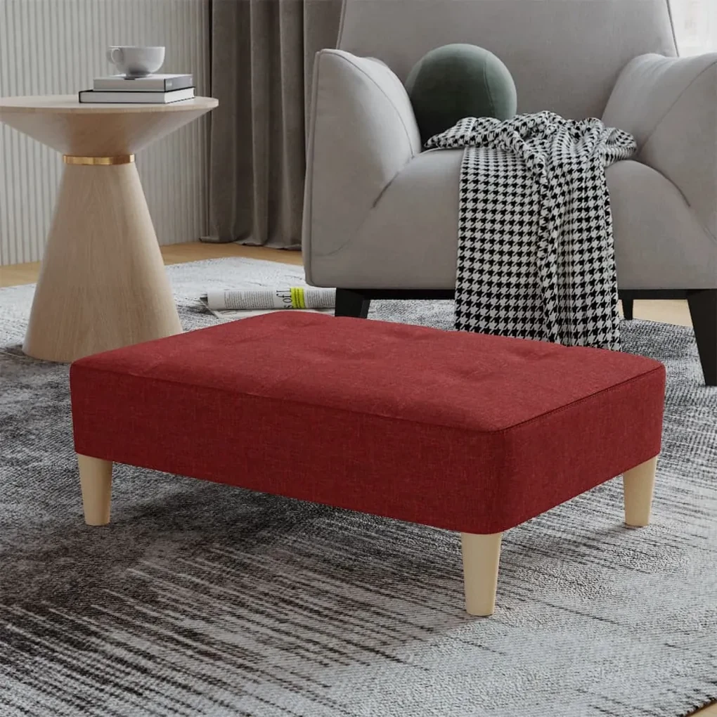 vidaXL Voetenbank 78x56x32 cm stof wijnrood