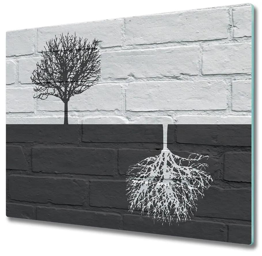 snijplank van glas Bomen aan de muur 60x52cm