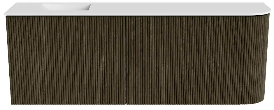 Mondiaz Joya 110cm toiletmeubel ronding rechts shadow met wastafel faye links zonder kraangat talc