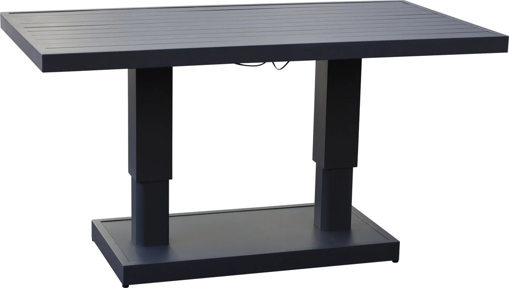 Saigon dining tuintafel aluminium antraciet in hoogte verstelbaar 136x72xH51/78 cm