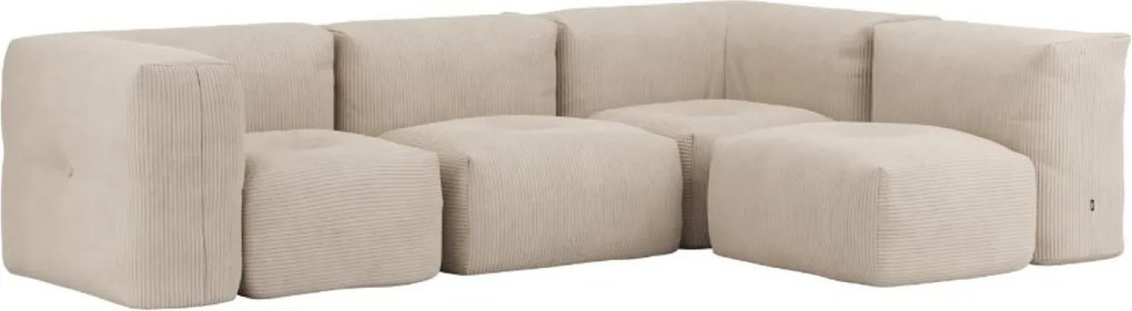 Soft Zitzak Indoor 4 Seater Hoekbank - Corduroy Beige