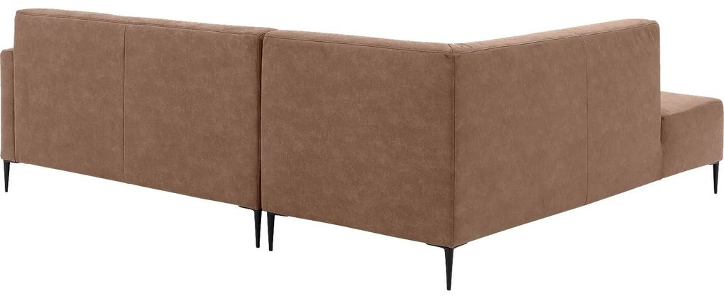 Goossens  Key West bruin, micro leer, 2,5-zits, modern design met ligelement links