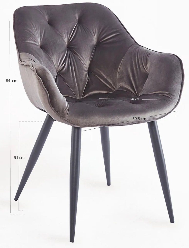 Zandel Zwart Fluwelen Stoel