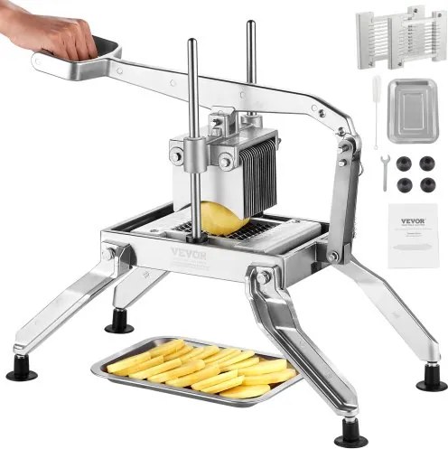 VEVOR Commerciële Groentesnijder, 1/4 &amp; 1/2 Inch Tomatensnijder, Groentesnijder van roestvrij staal en aluminiumlegering, Handmatige Groentesnijder, voor Tomaten, Uien, Aardappelen