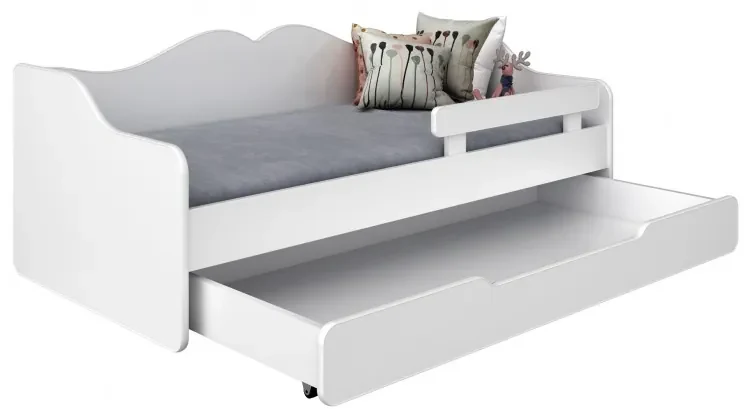 Peuter Wit grijs Eenpersoonsbed Monaco - Voor kinderen Kinderen Peuter Junior 5059914027578 Children's Beds Home, 140x70, Grote enkele, Matras van sch